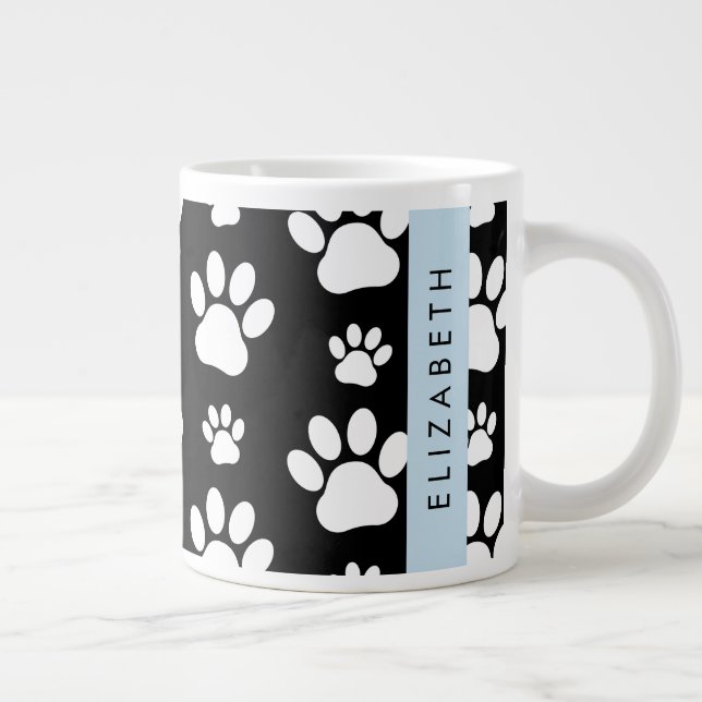 Grande Tasse Motif mâle, Patrouilles de chien, Noir et Blanc, V (Droite)
