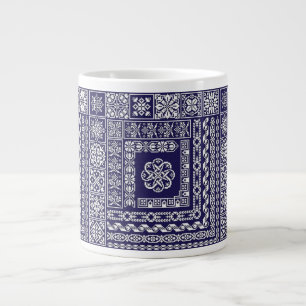 Grande Tasse Motif marocain vintage bleu et blanc