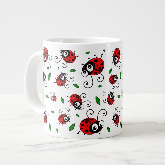Grande Tasse Motif mignon de coccinelle (Devant gauche)