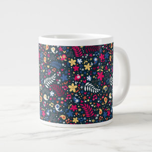 Grande Tasse motif mignon d'oiseaux et de fleurs