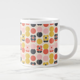 Grande Tasse Motif moderne à fleurs du milieu du siècle