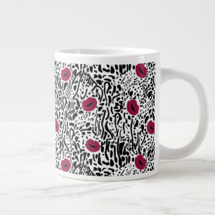 Grande Tasse Motif moderne Lipstick Lips B&W