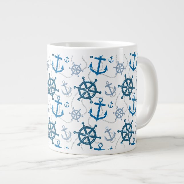 Grande Tasse motif nautique (Devant droit)