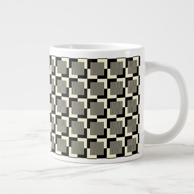Grande Tasse Motif noir et bronzé rétro (Droite)