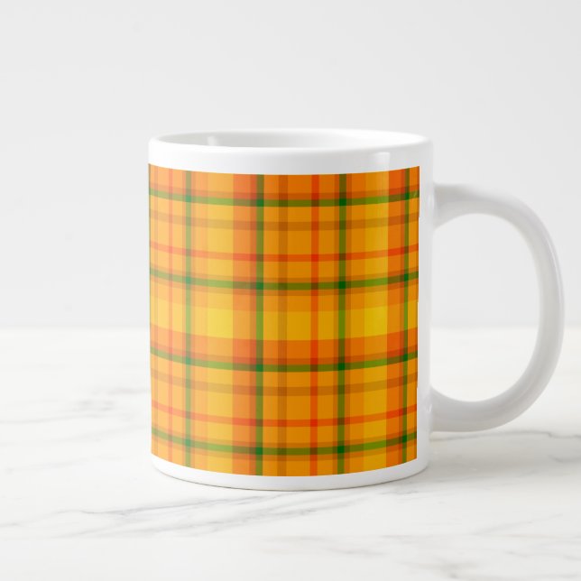 Grande Tasse Motif Plaid Jaune orange (Droite)