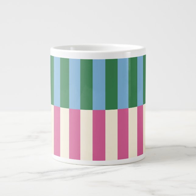 Grande Tasse Motif rayé vertical coloré (Devant)