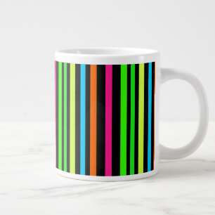 Grande Tasse Motif Rayures Néon
