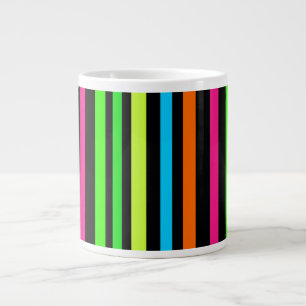 Grande Tasse Motif Rayures Néon