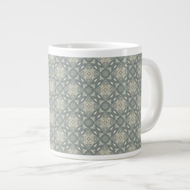 Grande Tasse motif rétro coloré arrière - plan 5 (Devant droit)