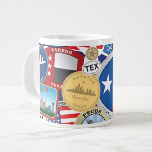 Grande Tasse Motif rétro Vintage Texas Sticker