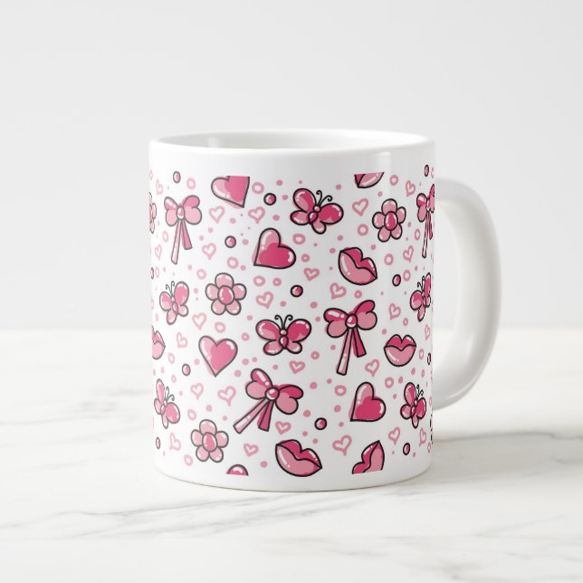 Grande Tasse motif romantique (Devant droit)