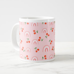 Grande Tasse Motif rose arc-en-ciel cerise