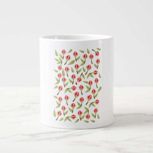 Grande Tasse Motif Rose Rouge (Devant)