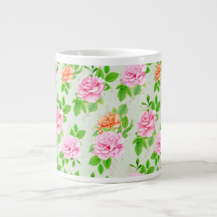 Grande Tasse Motif Roses Roses Fleurs