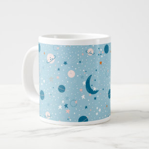 Grande Tasse Motif Sky & Space bleu
