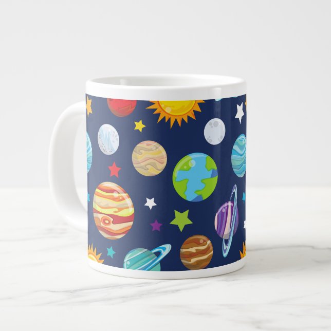 Grande Tasse Motif spatial, Planètes, Étoiles, Cosmos, Galaxie (Devant gauche)