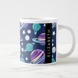 Grande Tasse Motif spatial, Planètes, Étoiles, Galaxie, Votre n