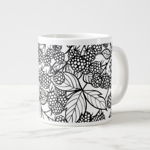 Grande Tasse Motif tiré à la main des framboises