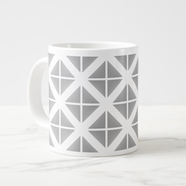 Grande Tasse Motif triangle gris tendance (Devant gauche)