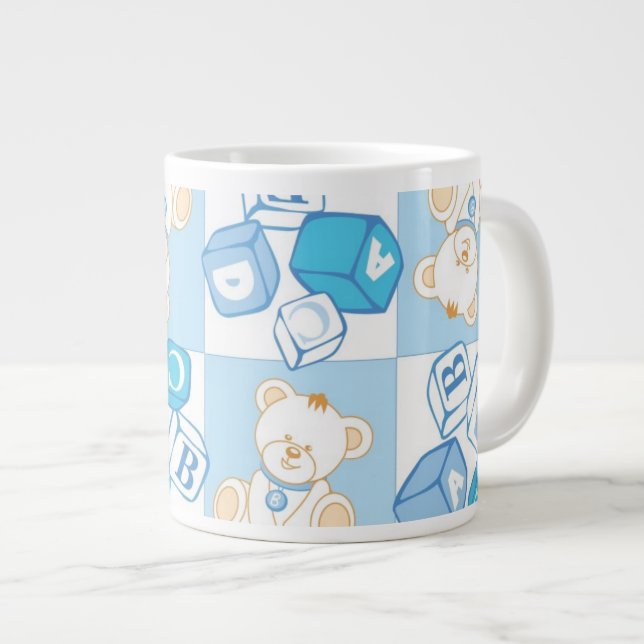 Grande Tasse Motif vérifié d'ours de nounours (Devant droit)