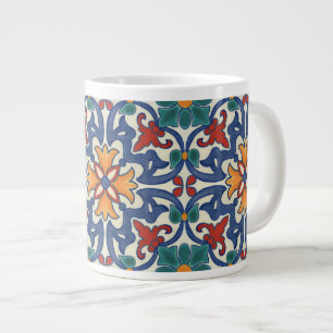 Grande Tasse Motif Vintage de mosaïque d'Azulejos