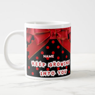 Grande Tasse Motivation Personnalisée à Points Rouges