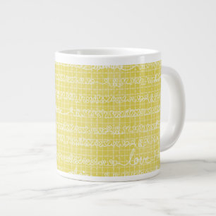 Grande Tasse Mots d'amour jaune Jumbo Soupe crème glacée
