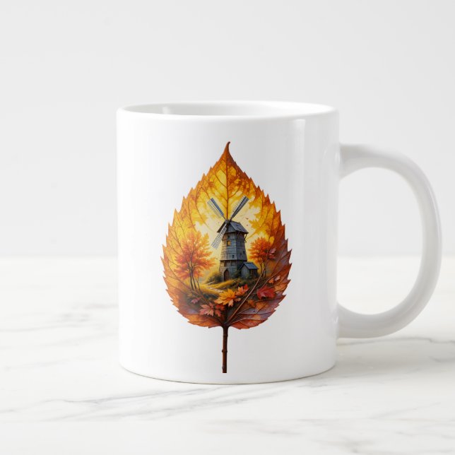 Grande Tasse Moulin à vent rustique en automne Llow (Droite)