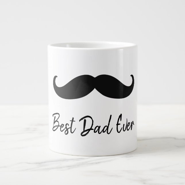 Grande Tasse Moustache noire (Devant)