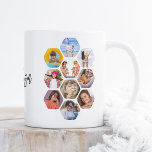 Grande Tasse Multiphoto Collage simple moderne personnalisé<br><div class="desc">Multi Photo Collage Simple Modern Personnalisé Nom Hexagon Motif Giant Coffee Mug présente un collage photo de vos photos préférées en forme d'hexagone. Personnalisé avec votre nom. Parfait pour l'anniversaire, Noël, Fête des Mères, Fête des pères, Grands-parents, frère, soeur, meilleur ami et plus. CONSEIL PHOTO : centrez vos photos avant...</div>