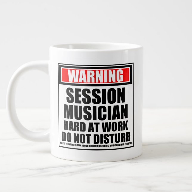 Grande Tasse Musicien de session d'avertissement dur au travail (Gauche)