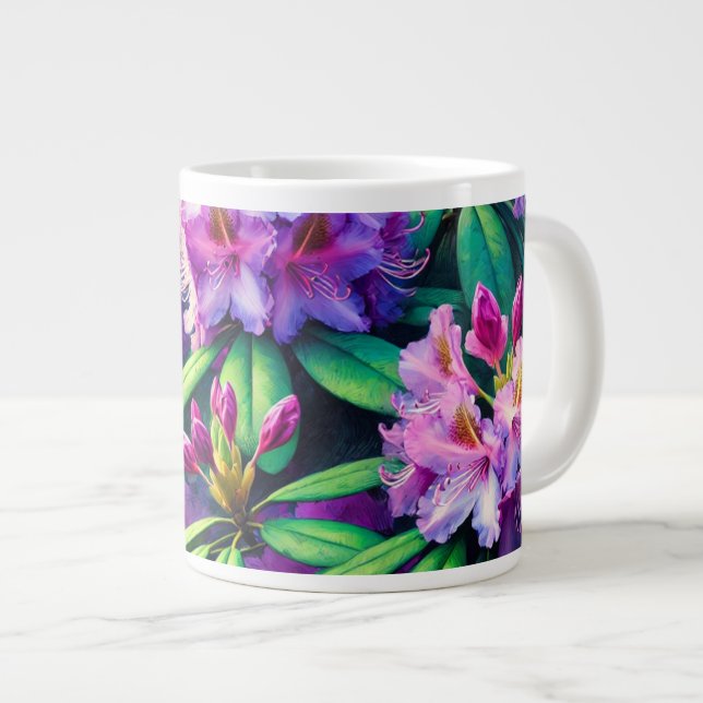 Grande Tasse Musique à fleurs violettes (Devant droit)