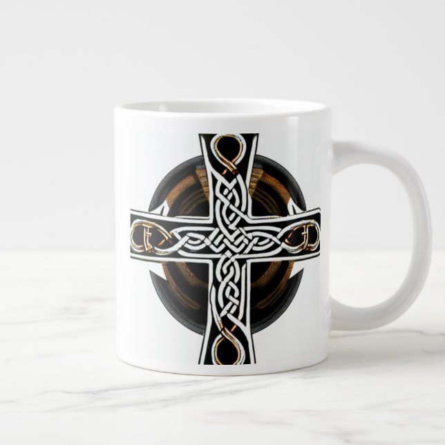 Grande Tasse Musique Brown de Croix celtique (Droite)