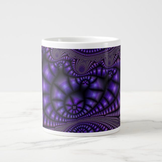 Grande Tasse Musique d'art fractal violet (Devant)