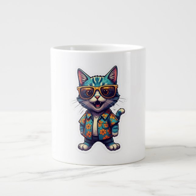 Grande Tasse Musique de chat (Devant)