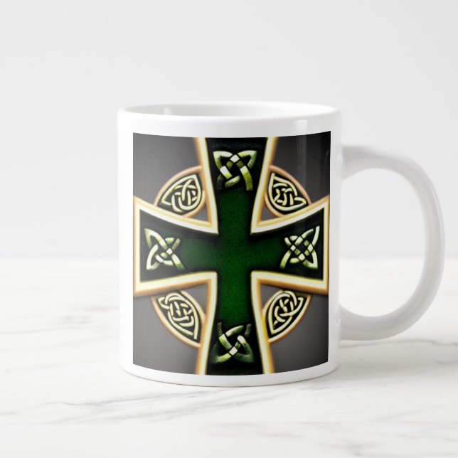 Grande Tasse Musique de croix céleste verte (Droite)