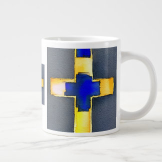 Grande Tasse Musique Gold et Cyan Watercolor Cross