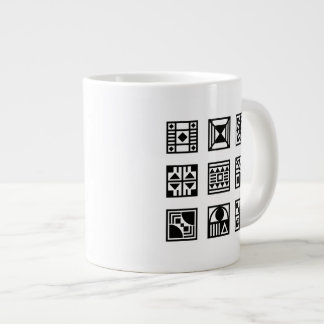 Grande Tasse Musique noire de motif tribal géométrique