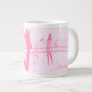Grande Tasse Musique personnalisée Danse et drame rose