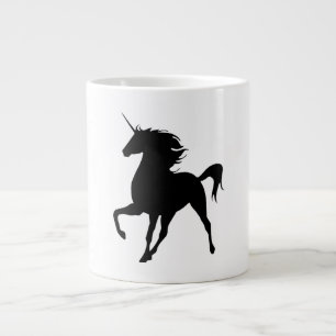Grande Tasse Musique Silhouette Unicorne Noire