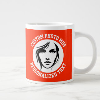Grande Tasse My Face on a BRIGHT RED Custom