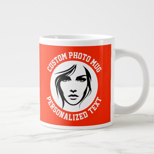 Grande Tasse My Face on a BRIGHT RED Custom (Droite)