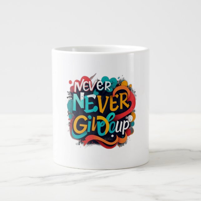 Grande Tasse N'abandonnez jamais (Devant)