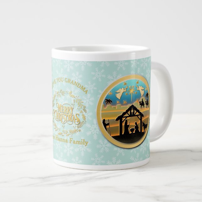 Grande Tasse Nativité de Noël et vous aimer Grand-mère (Devant droit)