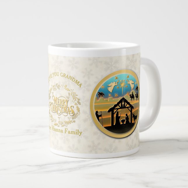 Grande Tasse Nativité de Noël et vous aimer Grand-mère (Devant droit)