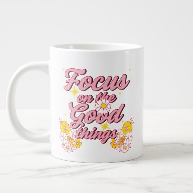 Grande Tasse Nature Soul Slogan | Focus sur les bonnes choses (Gauche)