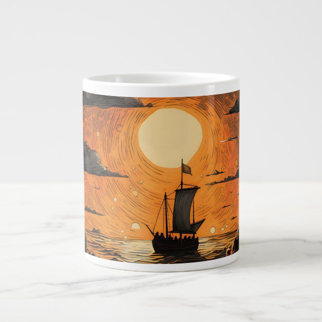 Grande Tasse Navire naviguant la nuit (Devant)
