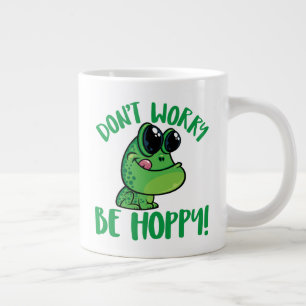 Grande Tasse Ne vous inquiétez pas être Hoppy souriant grenouil