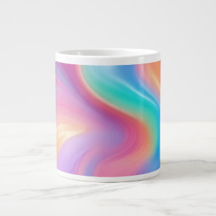 Grande Tasse Neon tendance Pink Blue vert vert vagues abstraite