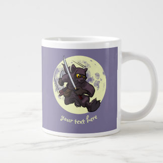 Grande Tasse Ninja Katana épées volante kick caricature chat no